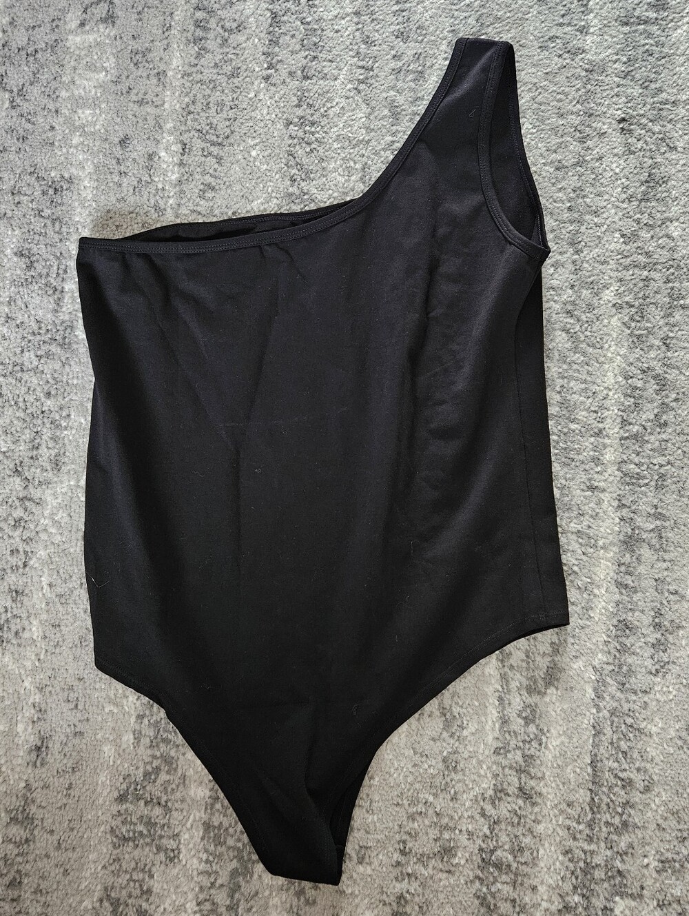 NWOT Black One Shoulder Bodysuit With Snap Closure, Size XL
